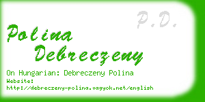 polina debreczeny business card